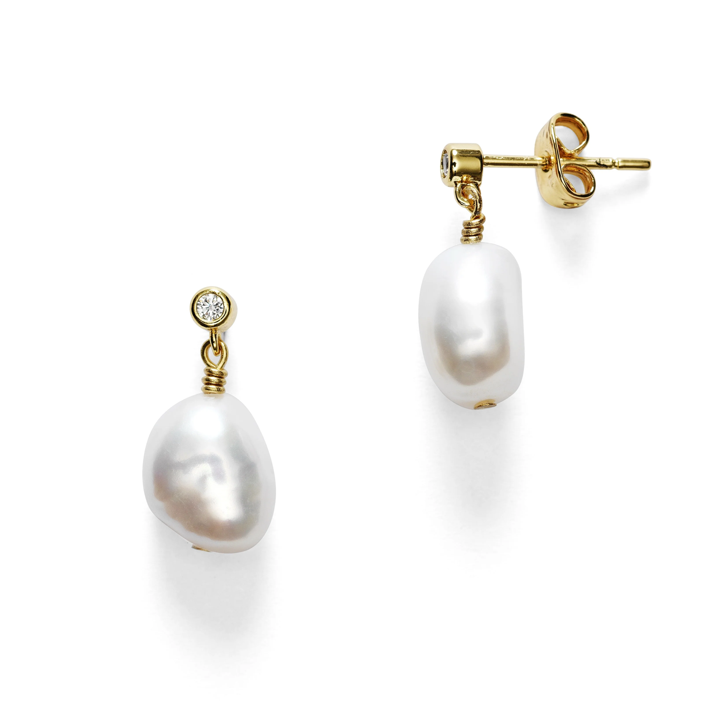 Pearly Earring Gold Øredobber